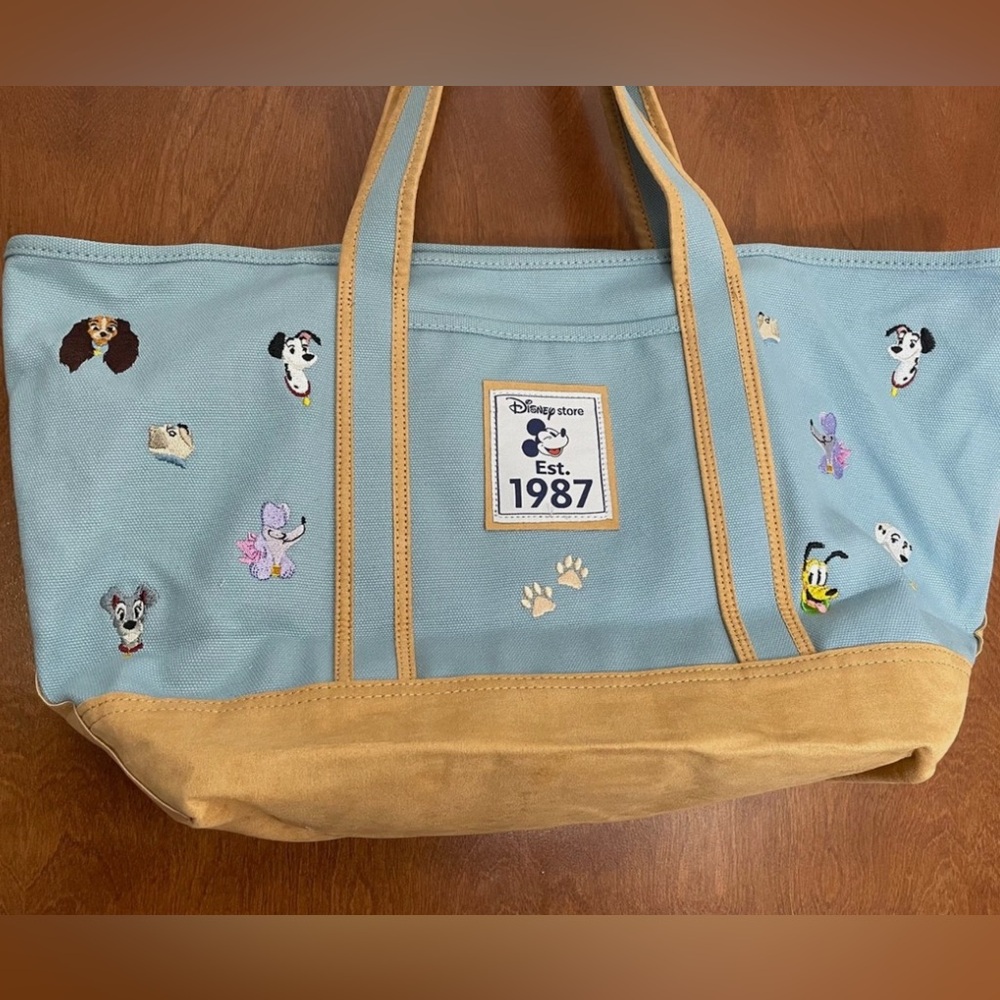NWT Disney Store Dogs Large Canvas Tote Bag